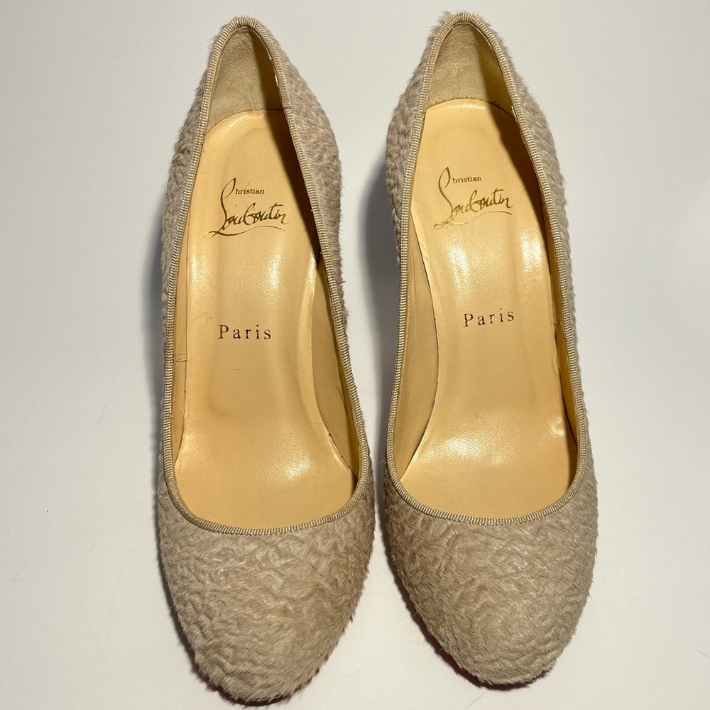 Christian Louboutin Size 36 Fifi Astrakan Hair Round Toe Pumps Authentic COA - Picture 6 of 13